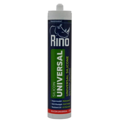 Silicon Universal Rino, Transparent, 280 ml, pe Baza de Acid Acetic, Silicon Universal Rino, Silicon pe Baza de Acid Acetic, Silicon Universal Transpa foto