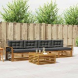 Cumpara ieftin Set de canapele de exterior 5 buc. 4-Locuri Natural si Antracit
