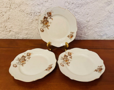 3 FARFURIOARE- PORTELAN FIN- MARCAJ PP (Porsgrunds Porcelain) 1911-1935 D17,5CM foto