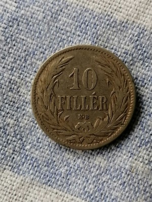 MONEDA-10 FILLER 1894 - UNGARIA foto