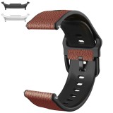 Curea hibrid piele-silicon compatibila cu Samsung Galaxy Watch9 44mm/40mm, Samsung Galaxy Watch 8 44mm/40mm, Carob Brown
