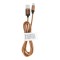 Cablu Date &amp; Incarcare Piele Tip C 3.0 (Maro Deschis) C183 1m