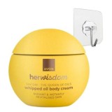 Cumpara ieftin Set cadou auriu Avon HerWisdom Sim Sim, crema corp 180 ml cu ulei natural de susan, Omega 6 si 9, efect radiant, cuier transparent 5.6 x 5.6 cm autoad