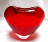 VAZA CRISTAL COLORAT STICLA DE MURANO SOMMERSO INIMA ROSIE DESIGN MARIA CHRISTINA HAMEL