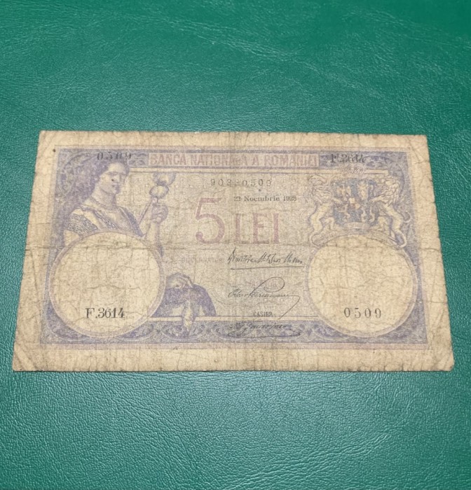 Bancnota 5 lei 22 noiembrie 1928