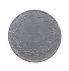 Moneda 5 BANI 1867 Heaton