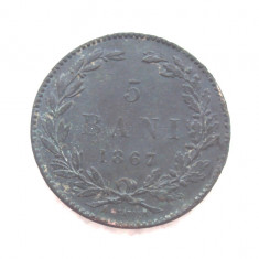 Moneda 5 BANI 1867 Heaton