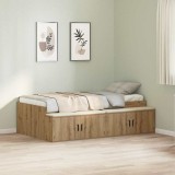 VidaXL Cadru de pat cu depozitare stejar artizanal 80 x 200 cm