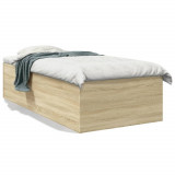 VidaXL Cadru de pat, stejar sonoma, 100x200 cm, lemn prelucrat