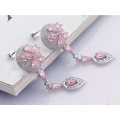 Cercei Din Argint Sapphire cu Sticla ROZ cod ARG130A