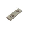 Magnet neodim 40x12x4 mm, 2 x gaura de 4.5 mm cu sanfren, dreptunghiular, argintiu, N35