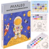 Carte de colorat cu apa Maaelo, model astronaut, 24 file si 12 culori
