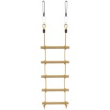 AIYAPLAY Scară de Fr&acirc;nghie 1,8m, Accesorii pentru Leagăne, Fr&acirc;nghie pentru Parc de Joacă Exterior, Cățărare cu 5 Trepte pentru Copii cu 2 Carabiniere