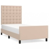 Cumpara ieftin Cadru de pat cu tablie, cappuccino, 100x200 cm, piele ecologica