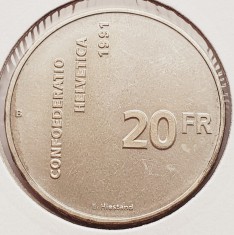 1927 Elvetia 20 francs 1991 Swiss Confederation km 70 argint