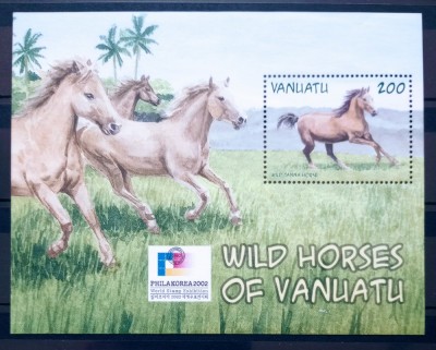 Vanuatu 2002 fauna animale , cai de rasa , colita nestampilate foto
