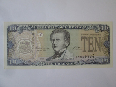 Liberia 10 Dollars 2006 UNC foto