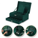 Cutie de bijuterii, caseta organizator verde, multiple compartimente, Jollymag, PD119