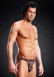 Chiloti sexy Barbati Jockstrap Suspensor L/XL Leopard, Blue Line