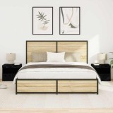 vidaXL Dulap de noapte cu sertar 2 pcs Stejar Negru 50 x 40 x 45 cm 862185