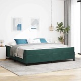 VidaXL Cadru de pat Verde &icirc;nchis, verde și alb 200 x 200 cm Catifea 3399087