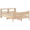Cadru de pat cu tablie, 140x190 cm, lemn masiv pin