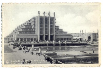 AD 1031 C. P. VECHE -BRUXELLES-HEYSEL -PALAIS DES FETES DE LA VILLE -1938 GALATI foto