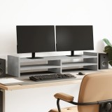 VidaXL Suport de monitor, gri beton, 100x27x20 cm, lemn prelucrat