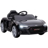 AIYAPLAY Mașinuță Electrică pentru Copii 12V Audi R8 Spyder, 3+ Ani, 3-5 km/h, cu 2 Motoare și Telecomandă, Negru | Aosom Romania