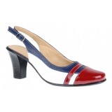 Pantofi dama decupati din piele naturala - Model cu toc de 5cm S301RABL