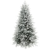 HOMCOM Brad artificial &icirc;nzăpezit 180 cm cu 1920 v&acirc;rfuri, sistem pliant, artificial, profil plin | Aosom Romania