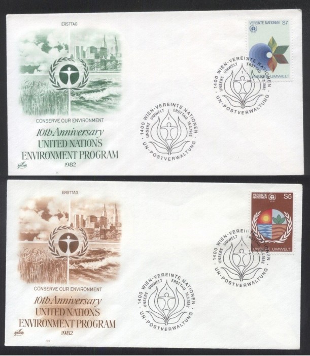 UN Vienna 1982 Environment Mi.24-25 FDC UN.123