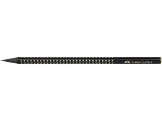 Creion grafit B triunghiular grip sparkle lemn negru midnight gold Faber-Castell