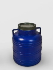 Bidon 40 litri, cu capac prin infiletare si manere, Sterk, Plastic Albastru sau Alb