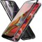 Husa Samsung Galaxy S8 Plus , Magnetica Negru, Perfect Fit cu spate de sticla securizata premium + folie de