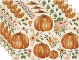 Set de 4 naproane Artoid, poliester, multicolor, 30 x 45 cm