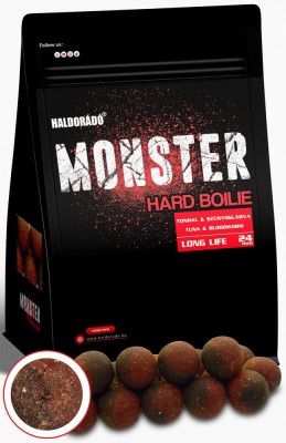 Haldorado - Boilies Monster Hard Boilie 24+, 700g - Ton &amp;amp; Larva de tantari foto