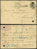 Belgium 1894 PrePrinted Stationery Railroad Erquelinnes to Farciennes DB.010