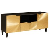 VidaXL Cabinet TV Negru și Aur 105 x 33 x 46 cm Lemn masiv de mango 4017842