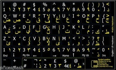 Sticker tastatura laptop, negru, layout Arabic foto