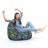 Fotoliu Puf Bean Bag tip Para XL Street Graffiti, Updeco