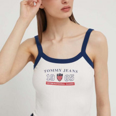 Tommy Jeans body Archive Games femei, culoarea bej DW0DW18542