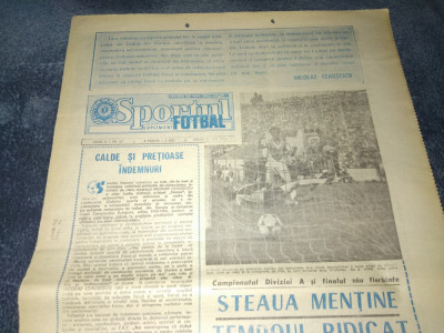 ZIARUL SPORTUL SUPLIMENT FOTBAL 23 MAI 1986 foto