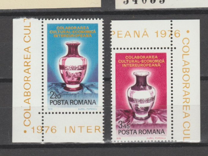 ROMANIA 1976 COLABORAREA INTEREUROPEANA Serie 2 val. LP 911 MNH**