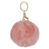 Breloc Pompon, Monocolor, Diametru 10cm, Culoare Roz Dusty, Oem