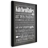 Tablou poster Kitchen rules Tablou canvas pe panza CU RAMA 30x40 cm