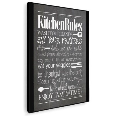 Tablou poster Kitchen rules Tablou canvas pe panza CU RAMA 70x100 cm foto