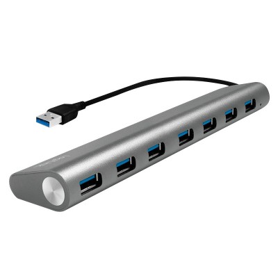 HUB extern LOGILINK, porturi USB: USB 3.0 x 7, conectare prin USB 3.0, cablu 0.1 m, argintiu, &amp;quot;UA0308&amp;quot; (timbru verde 0.8 lei) foto