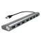 HUB extern LOGILINK, porturi USB: USB 3.0 x 7, conectare prin USB 3.0, cablu 0.1 m, argintiu, &quot;UA0308&quot; (timbru verde 0.8 lei)