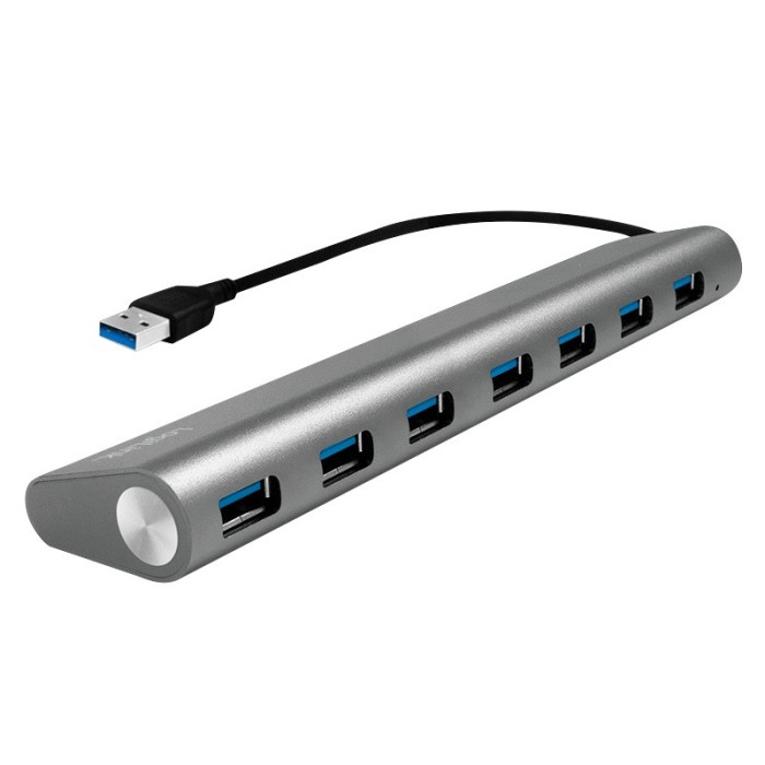 HUB extern LOGILINK, porturi USB: USB 3.0 x 7, conectare prin USB 3.0, cablu 0.1 m, argintiu, &quot;UA0308&quot; (timbru verde 0.8 lei)